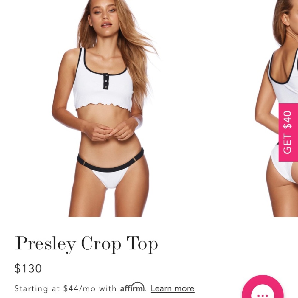 Beach bunny crop top bikini in black BRAND NEW